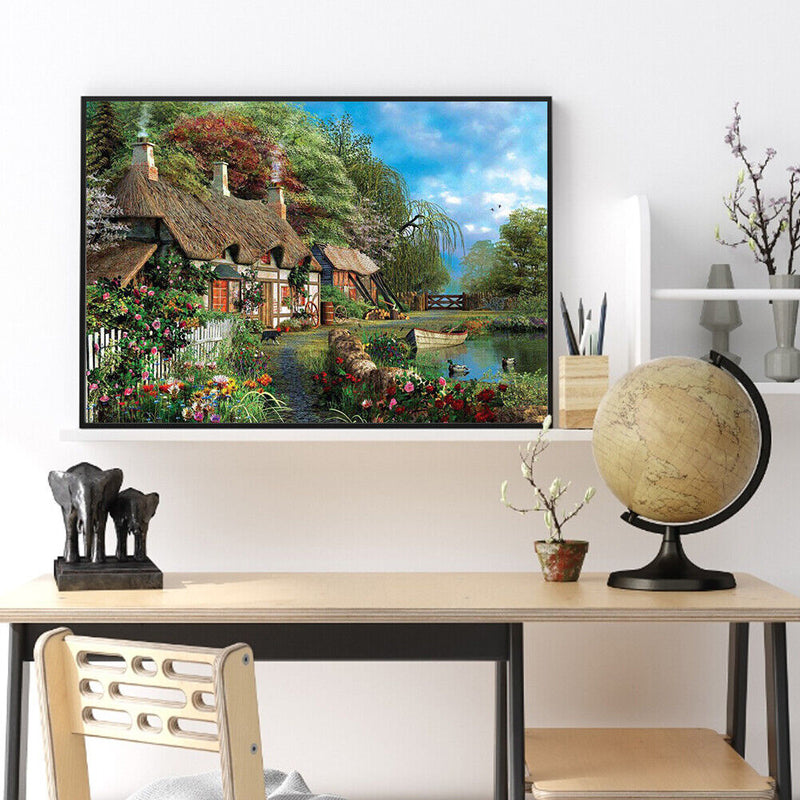 DIY Country House Full Embroidery Kit Counted Cross Stitch Craft Art Home Decor