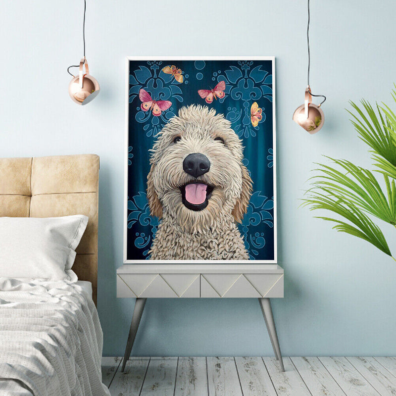 5D DIY Diamond Painting Kits Hairy Dog Full Square Drill Wall Animal Art Craf