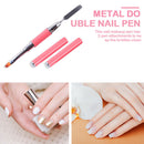 Double-Ended Nail Pen Poly Nail Gel Brush Stainless Steel (Watermelon Red)