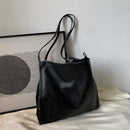 Women Fashion PU Leather Solid Color Large Capacity Tote Shoulder Shopping Bags