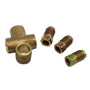 3 Way Tee Piece Brake T M10 Union + 3 Male Brake Pipe Nuts for 3/16 inch Pipe