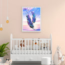 DIY Full Round Drill Diamond Painting 5D Fantasy Feather Poster Kit Craft