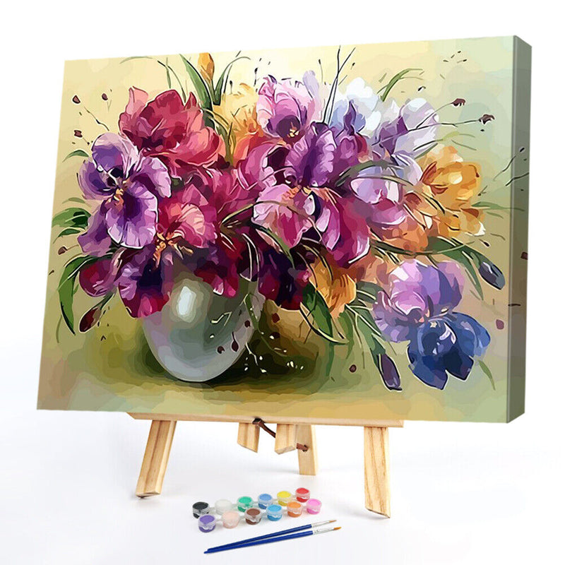 DIY Digital Painting By Numbers Flower Picture Modern Wall Art Home Decor