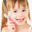 Silicone U-shaped Toothbrush 360 Degree Soft Brush for Kids (Heart Pink) Newly