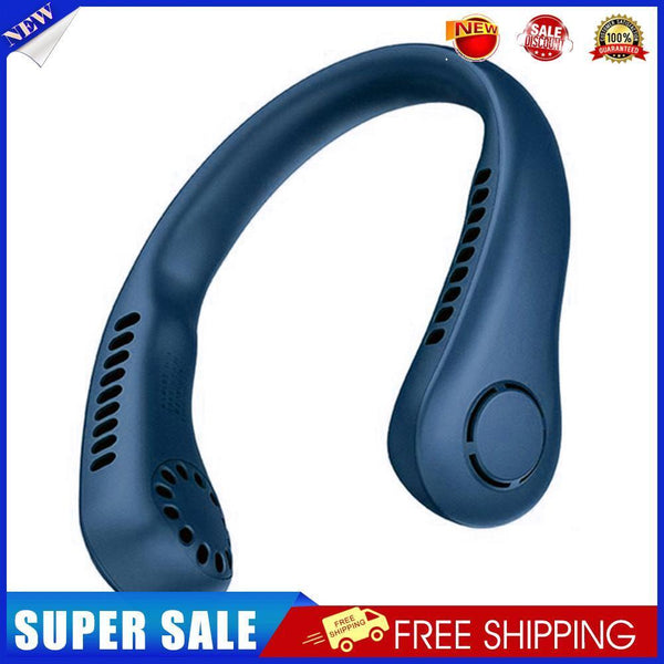 Bladeless Hanging Neck Fan Mini Leafless Fans (Blue Adjustable Silicone)