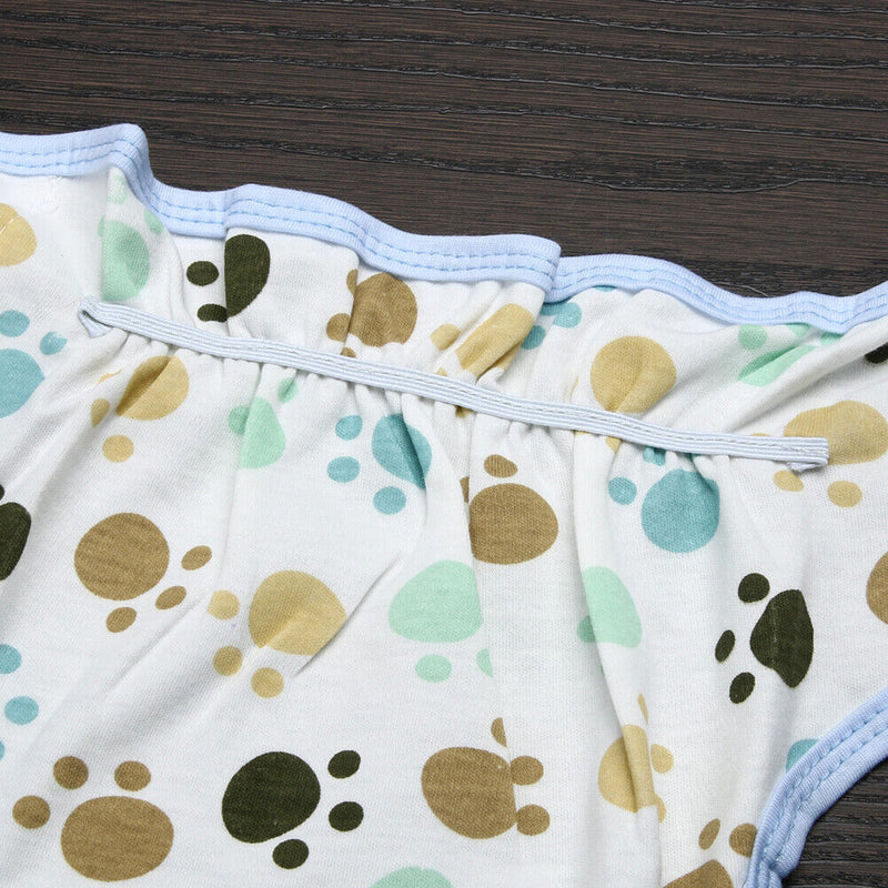 Baby Infants Breathable Soft Cotton Diaper Pants Reusable Nappy (Footprint)