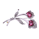 Alloy Bouquet with Diamond Dinner Party Brooch 30*61mm (Pink)