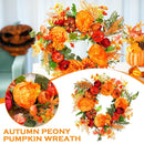 45CM Halloween Wreath Fall Door Pumpkin Wreath Garland Autumn Thanksgiving-Decor