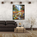 Painting By Numbers Kit DIY Street Tower Canvas Oil Wall Picture for Living R