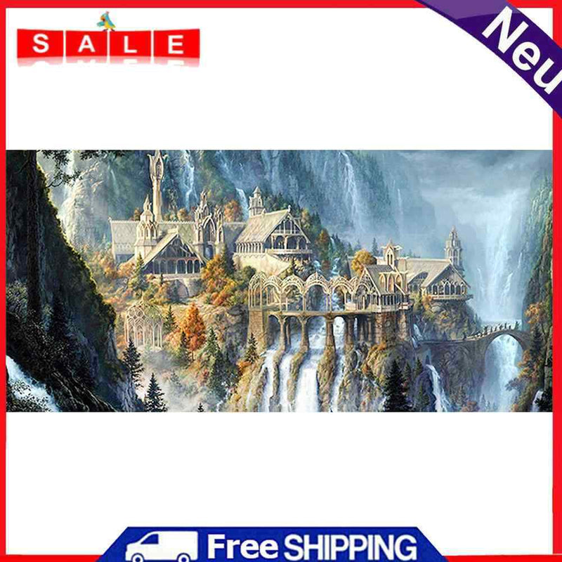 Castle Mountain Oil Paint By Numbers Kits DIY Canvas Wall Art Picture Home Craft