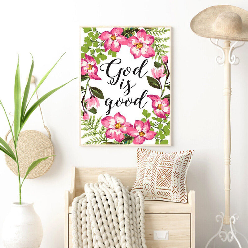 DIY Full Round Drill Diamond Painting Flower and Letter Handmade Room Decor Art