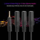 32cm Y Splitter Cable 3.5mm 1 Male to 3 Female Audio Cable for Earphone Headset