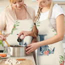 Art L Print Apron Linen Waterproof Cooking Bibs Kitchen Pinafore (68x55cm)