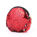Multi Sequins Coin Wallet Women Change Purse Girls Round Clutch Bags (Red)