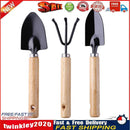 3 Piece Set Mini Garden Shovels and Claw Tool with Wooden Handles Newly