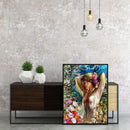 DIY Paint By Number Kit Women in Flowers No Frame for Home Decorative Art