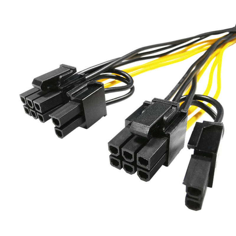 6Pin to 2x8Pin(6+2) GPU Power Cable for BTC Mining Graphics Card Splitter