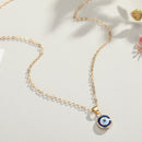Evil Eye Pendant Necklace Chain - Blue Eyes Alloy Rope Chain (Blue Pink) Newly