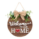 Front Door Sign Interchangeable Round Wood Seasonal Welcome Door Sign Wooden