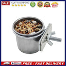 Bird Feeding Food Drinking Dish Stainless Steel Pet Birds Hanging Cage Bowl C
