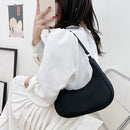 Fashion Women Pure Color Underarm Hobos Bags Top-handle Handbag (Black)