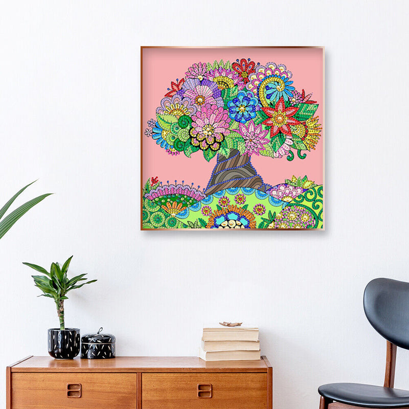 Special Shaped Tree Flowers 5D DIY Diamond Painting Part Drill Home Decor Newly