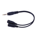 20CM Dual Track HD Stereo 3.5mm 1 Male, 2 Female Y Splitter Stereo Aud