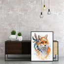 Frameless Oil Paint By Numbers DIY Fox Picture Craft Kit for Home Living Room