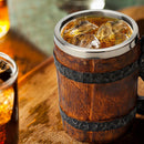 Simulation Crude Wood Drinking Mug Double Wall Insulated Beer Cup Wine Tumbler