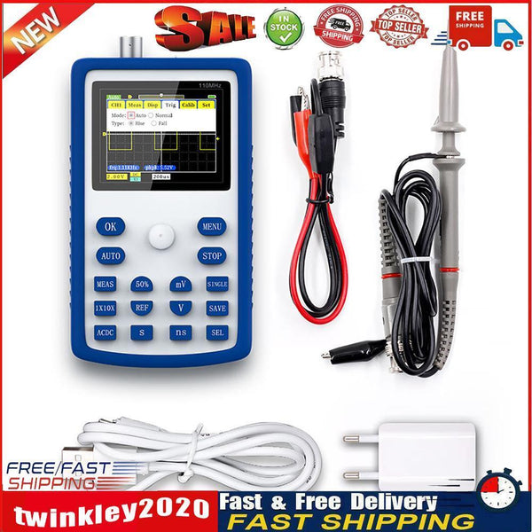 110MHz Bandwidth Digital Oscilloscope 500M Sampling Rate 3000mAh Meter Set Newly