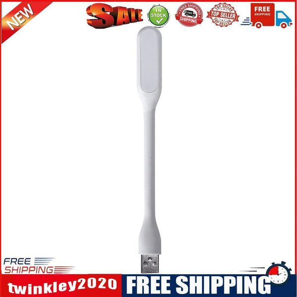 LED USB Night Light Desk Book Light Portable Lamp Bendable Lighting (White)