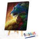 Girl and Tiger Oil Paint By Numbers DIY Drawing Picture Home Decoration No Frame