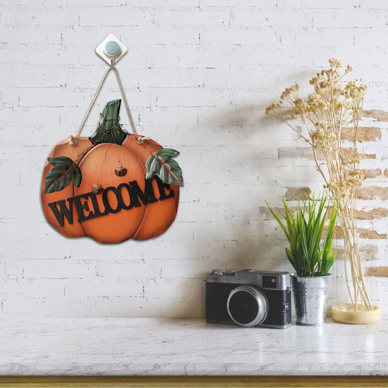 Wood Pumpkin Welcome Door Sign Home Background Wall During Living Room Decor