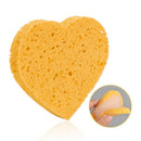 Heart Shaped Wood Pulp Cotton Face Cleansing Sponge Cosmetic Puff (Yellow)
