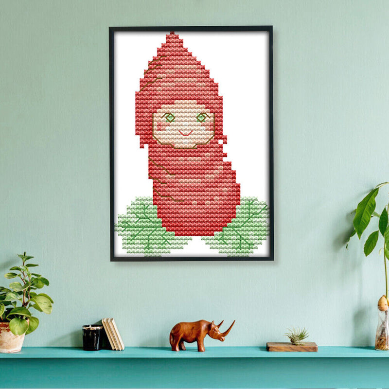 Cute Vegetable Series DIY Canvas 14CT Stamped Kit Print Embroidery Cross Stit