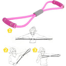 8 Word Chest Expander Rope Sports Workout Muscle Resistance Bands (Pink) Newly