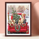 DIY 5D Mosaic Christmas Puppy Rhinestone Drawing Full Round Diamond Painting Kit