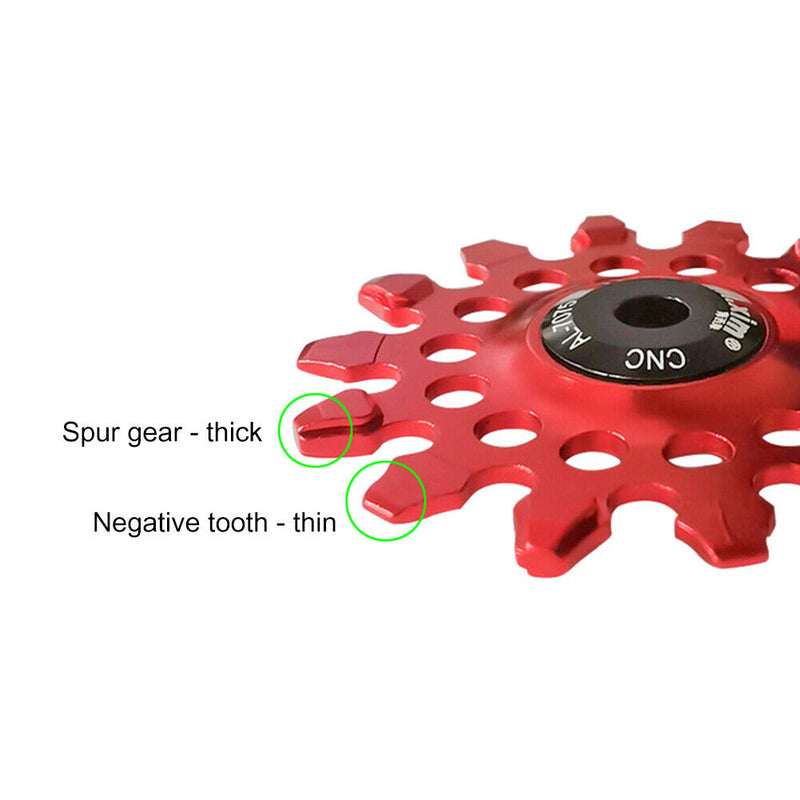 Mi.Xim 14T MTB Road Bike Rear Derailleur Guide Bearing Jockey Wheel (Red)