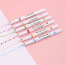 Flower-shaped Integrated Curve Highlighter Pen Multiple Shapes Markers Pen