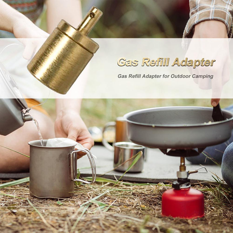 Yellow Copper Inflation Valve Burner Valve Gas Refill Adapter Outdoor Campi