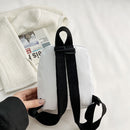 Solid Color Student School Shoulder Handbag Traveling Top-hondle Bag for Female