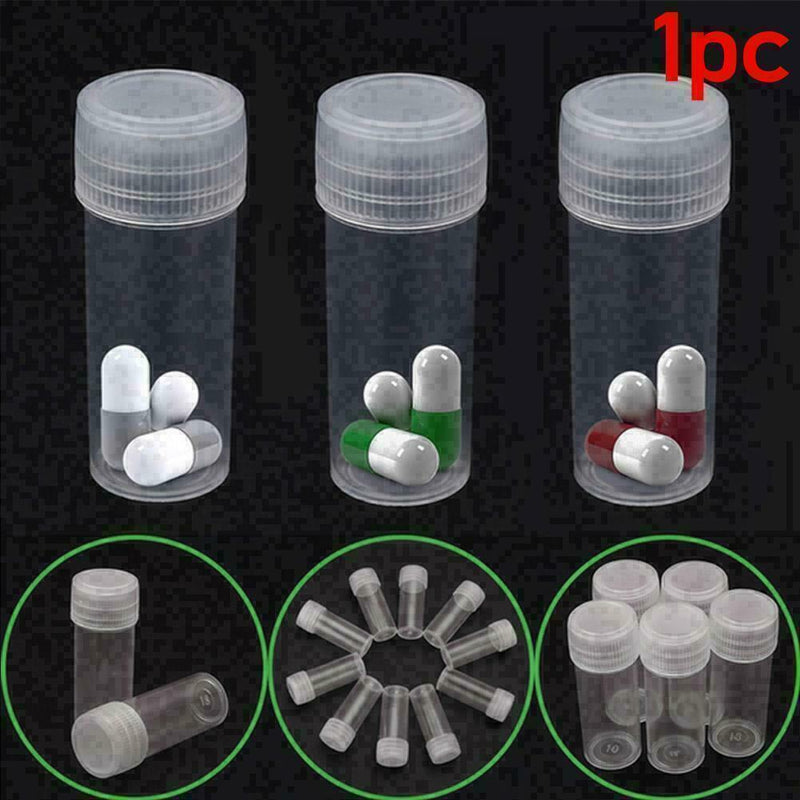 Plastic sample bottle test tube mini vials storage container W2B9 Sale L4E5 M5H3