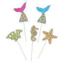 Decoration Baby Shower Craft Cupcake Toppers Cake Decor Food Sticks Mermaid