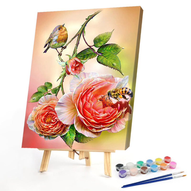Oil Paint By Numbers Beautiful Flowers Coloring Picture Drawing