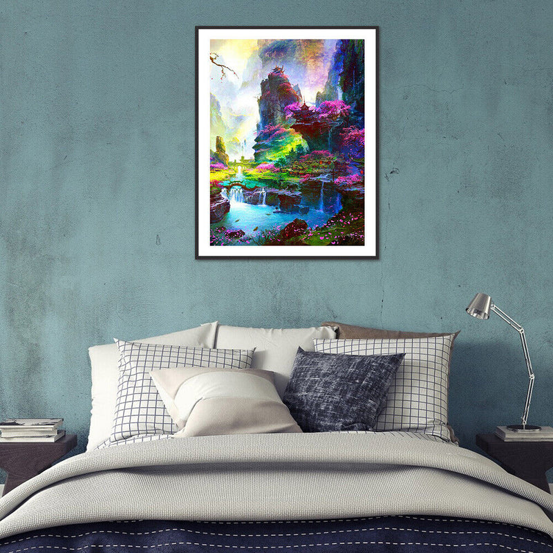 5D Diamond Painting Kit DIY Mountains Waters Full Round Drill Home Decoration