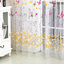 Butterfly Floral Tulle Voile Window Curtain Drape Panel (Rose 100X200cm