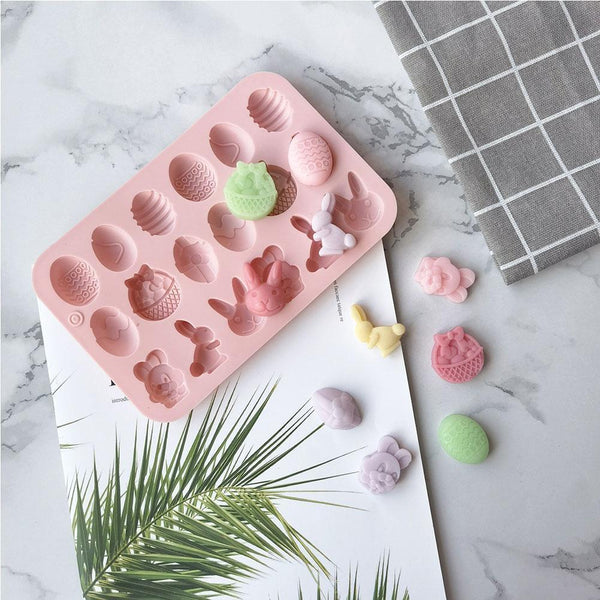 Easter Silicone Mold Rabbit Colored Egg Chocolate Cake Decoration Mold N3I6