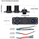 For Car Car Cigarette Lighter LED Rocker Switch Panel 12V Outlet On-Off Switch