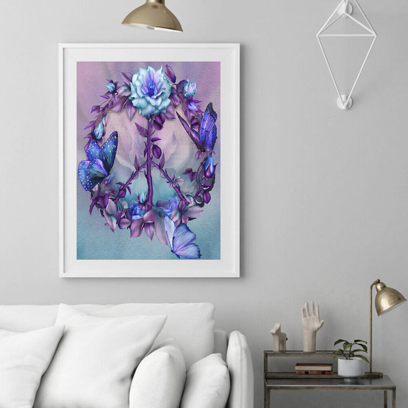Digital Oil Painting By Numbers Kits Flower DIY Hanger Decor Room Wall Canvas