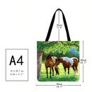 Motingdi Horse Demo Shopping Bag, Printed, Casual, Large Capacity, 40x